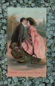 Vintage Postcard 1911 Would You Be Angry About It? Sweet Romantic Lovers