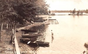 West Branch Michigan Humes on Clear Lake Real Photo Vintage Postcard AA71737