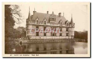 Old postcard Azay le Rideau south face