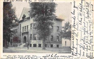 The Club House Albion Michigan 1908 postcard