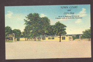 NASHVLLLE TENNESSEE TOWN COURT RESTAURANT VINTAGE LINEN ADVERTISING POSTCARD