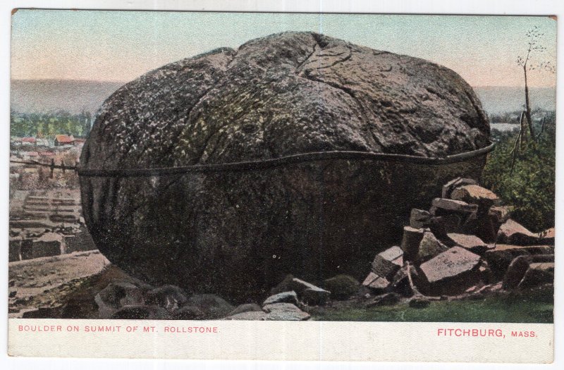 Fitchburg, Mass, Boulder On Summit Of Mt. Rollstone