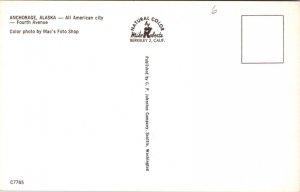 Postcard Fourth Avenue in Anchorage, Alaska