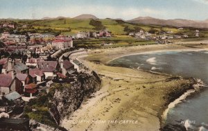 VINTAGE POSTCARD VIEW OF CRICCIETH FROM THE CASTLE GWYNEDD WALES UK POSTED 1954