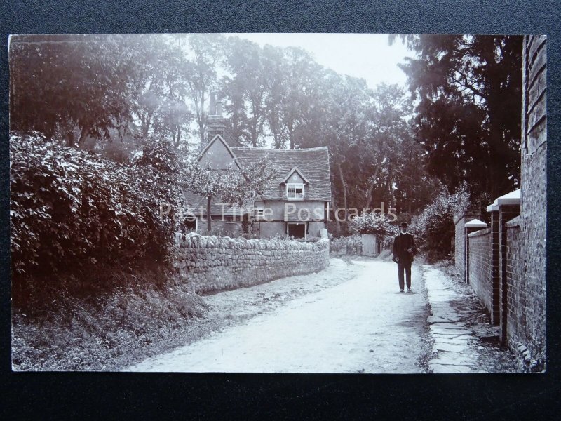 Oxfordshire ABINGDON AREA Gent in Country Lane - Old RP Postcard by Royal Thames