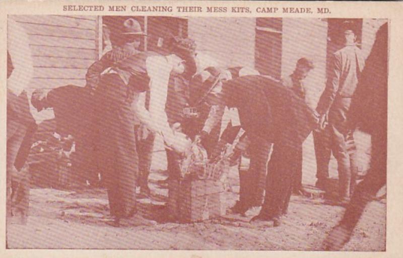 Maryland Camp Meade Selected Men Cleaning Their Mess Kits