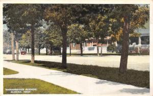 ALPENA, MI Michigan  WASHINGTON AVENUE AVE Large Homes & Trees  c1920's Postcard