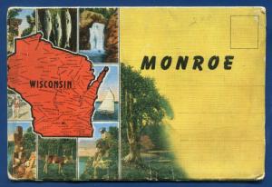 Monroe Wisconsin wi Blumer Brewery Cheese Factory postcard folder
