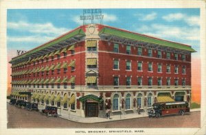 1937 Hotel Bridgway, Springfield Massachusetts Vintage Postcard