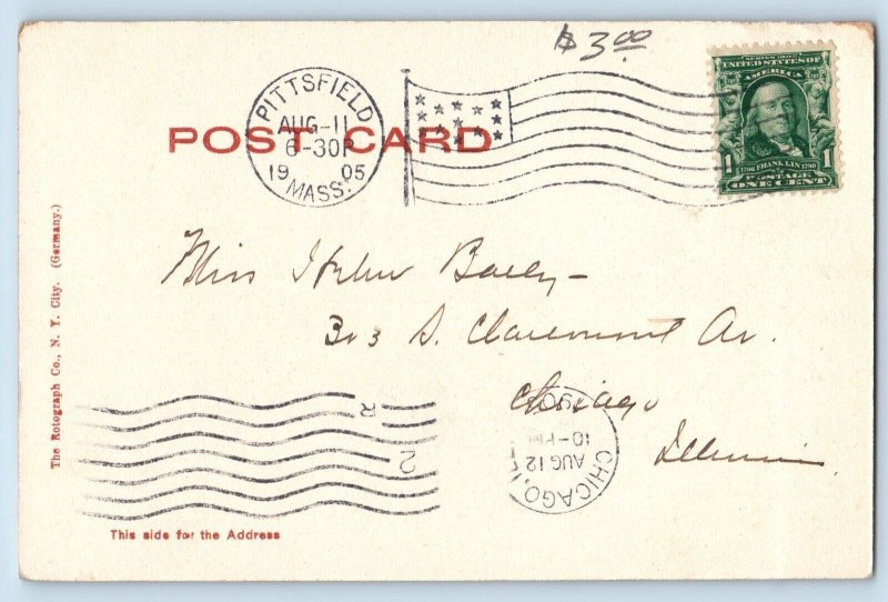 Berkshire Hills Massachusetts Postcard Along Street R.R. c1905 Vintage Antique