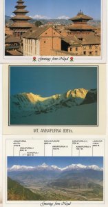 Nepal Mount Annapurna Namaste Bhaktapur 3x Mountain Postcard s