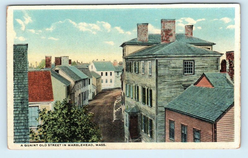 MARBLEHEAD, MA ~ Quaint Old STREET SCENE  c1910s  Essex County Postcard