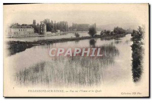 Old Postcard Villeneuve sur Yonne Yonne View and Docks