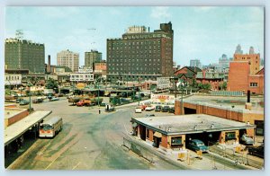 Windsor Ontario Canada Postcard The Tunnel Plaza and Windsor Skyline 1962