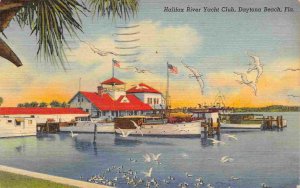 Halifax River Yacht Club Daytona Beach Florida 1964 linen postcard