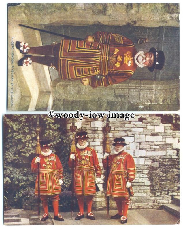 su2894 - Beefeaters, Yeoman of the Guard at the Ruddy Tower- 2 postcards