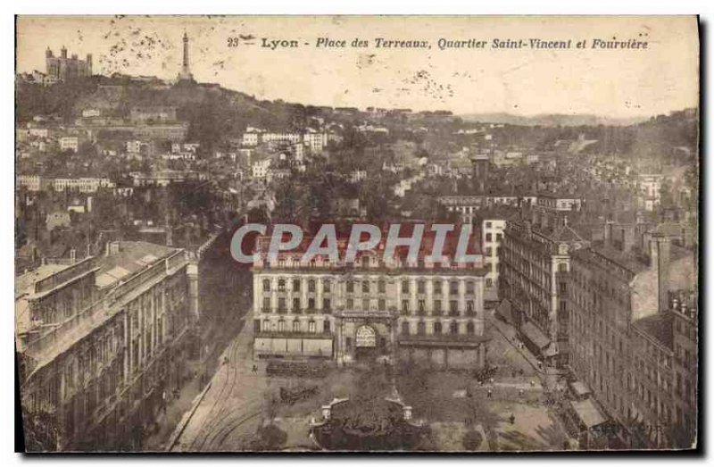 Postcard Old Lyon Place Bellecour Saint Vincent and Fourviere