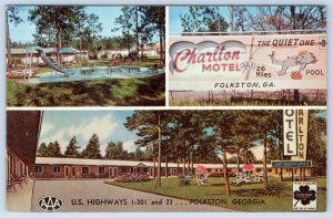 FOLKSTON GA CHARLTON MOTEL HOWARD JOHNSON'S RESTAURANT VINTAGE CHROME POSTCARD