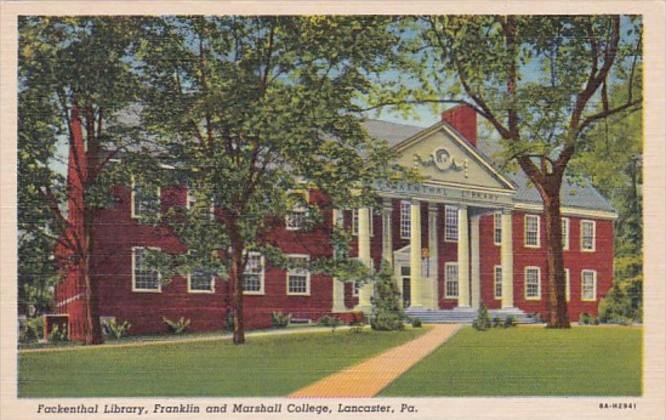 Pennsylvania Lancaster Fackenthal Library Franklin and Marshall College Curteich