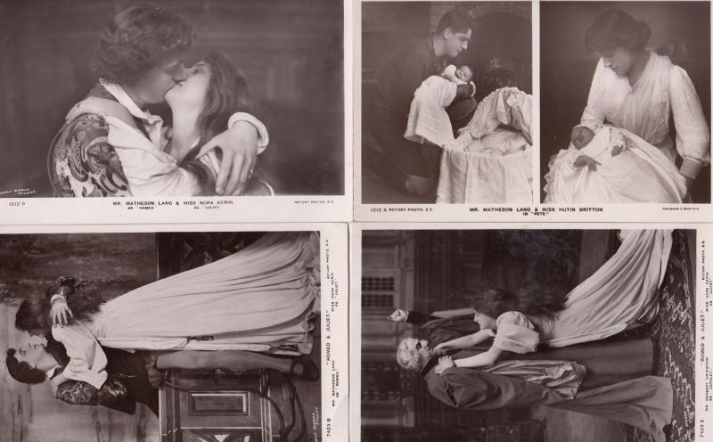 Matheson Lang Romeo & Juliet 4 x Real Photo Postcard s