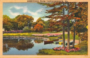 TAPPAHANNOCK VIRGINIA~1946 CENTER CROSS POSTMARK~GREETING FROM POSTCARD