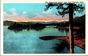 USA Memaloose Island Lake Pend Oreille Idaho Linen Postcard 09.81