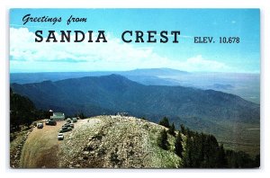 Greetings From Sandia Crest Elev. 10,678 New Mexico Postcard