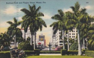 Florida Miami  Bayfront Park and Flagler Street 1945