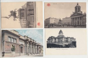 P2530, 4 dif old Brussels belgium unused postcards