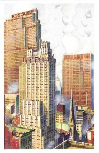 RCA Rockefeller Center Reproduced from Watercolor by Van Der Hope New York City