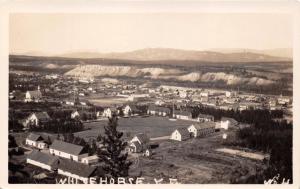 WHITE HORSE YUKON TERRITORY CANADA ELEVATED VIEW~REAL PHOTO POSTCARD 1920-30s