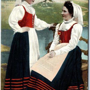 c1900s UDB Josseharad, Sweden Vermland Women Traditional Costume Folk Dress A345