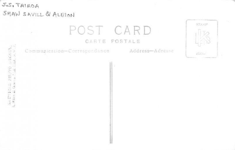 S.S. Tairoa, Shaw Savill Line View image 