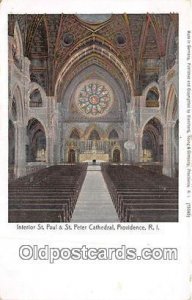 Interior of St Paul & St Peter Cathedral Providence, RI, USA Unused 