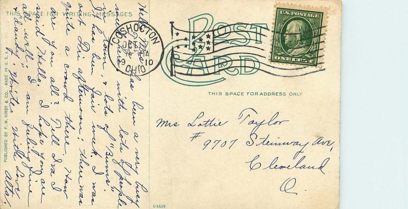 COSHOCTON OHIO FOURTH STREET POSTCARD c1910