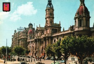 Postcard Caudillo Square Town Hall City Hall Building Valencia Spain