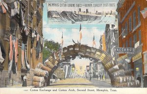 Amazing Cotton Archway, Cotton Exchange, c.1907, 2nd St,Memphis, TN,Old Postcard