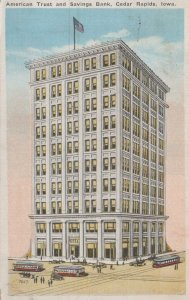 Postcard American Trust and Savings Bank Cedar Rapids Iowa IA