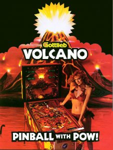 Volcano Pinball FLYER Original Game Fantasy Art Print Sheet 1981 Retro