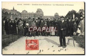 Old Postcard Paris Jardins Des Tuileries The Charmer of birds TOP