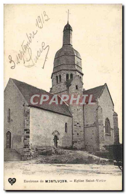 Old Postcard surroundings Montluqon Eglise Saint Victar