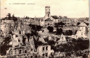 VINTAGE POSTCARD THE RUINS OF LONGWY-HAUT FRANCE DURING WORLD WAR I