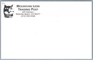 MOUNTAIN LION TRADING POST REDONDO BEACH CA POSTCARD