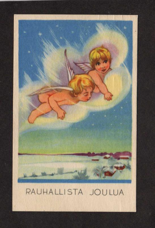 Peaceful Merry Christmas Postcard Finland Finnish Suomi Greetings  Seal 1947
