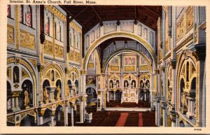 Massachusetts Fall River St Anne's Church Interior