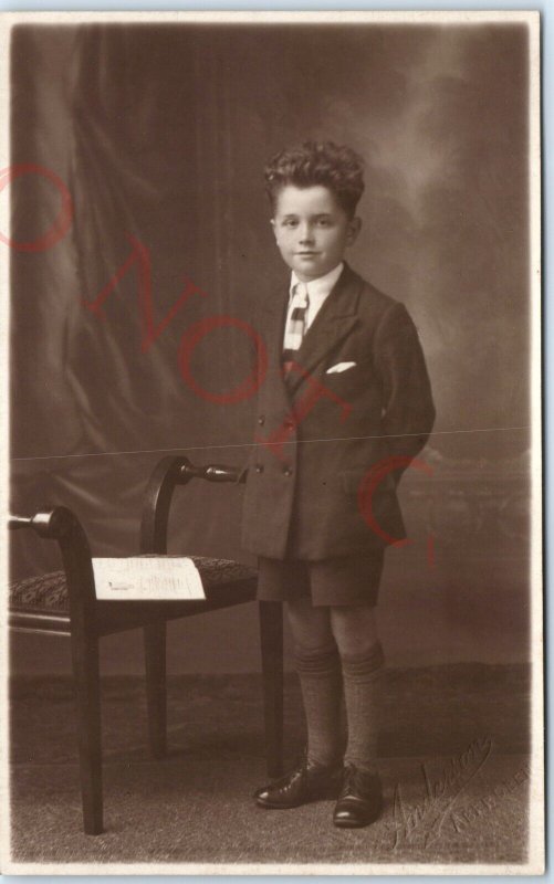 c1910s Aberdeen, WA Dapper Young Man Boy Mature Suave Suit RPPC Real Photo A140