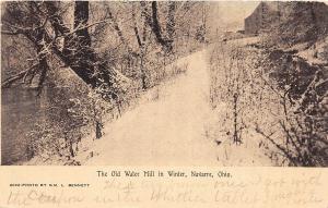 D89/ Navarre Ohio Postcard c1910 The Old Water Mill in Winter Snow
