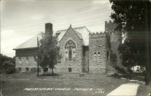 Tuscola IL Presbyterian Church 1940s Real Photo Postcard