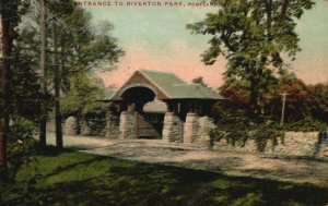 Vintage Postcard Entrance To Riverton Park Portland Maine ME Mason Bros Pub.