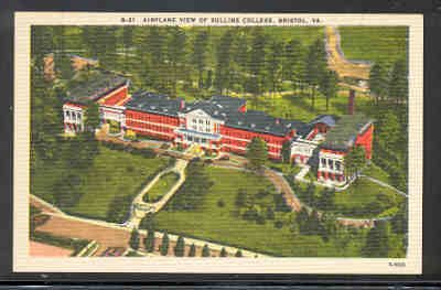 Virginia Postcard Airplane view Sullins College Bristol